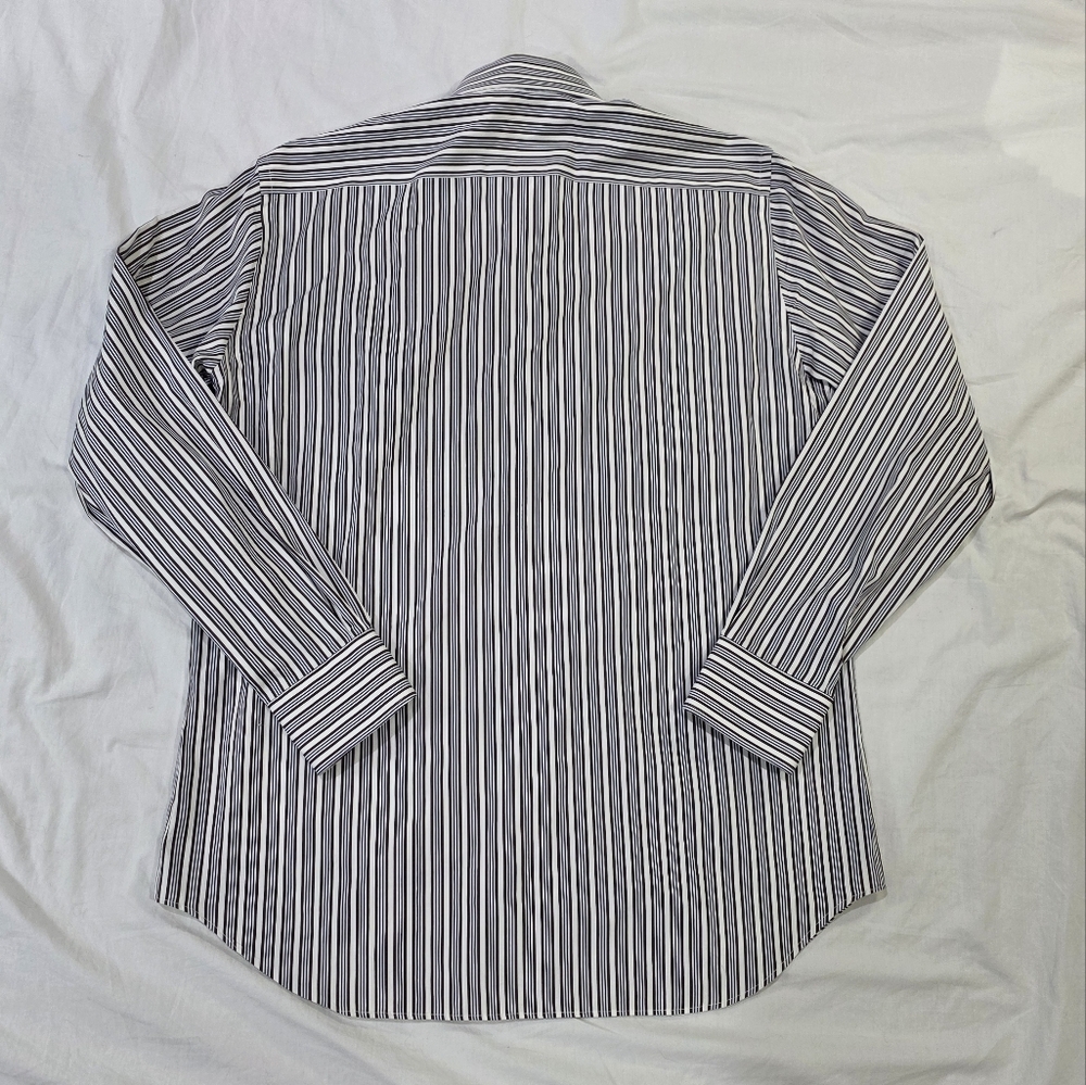Canali Made In Italy Classic Cotton Striped Designer Shirt Corporate Sartorial - Picture 7 of 10